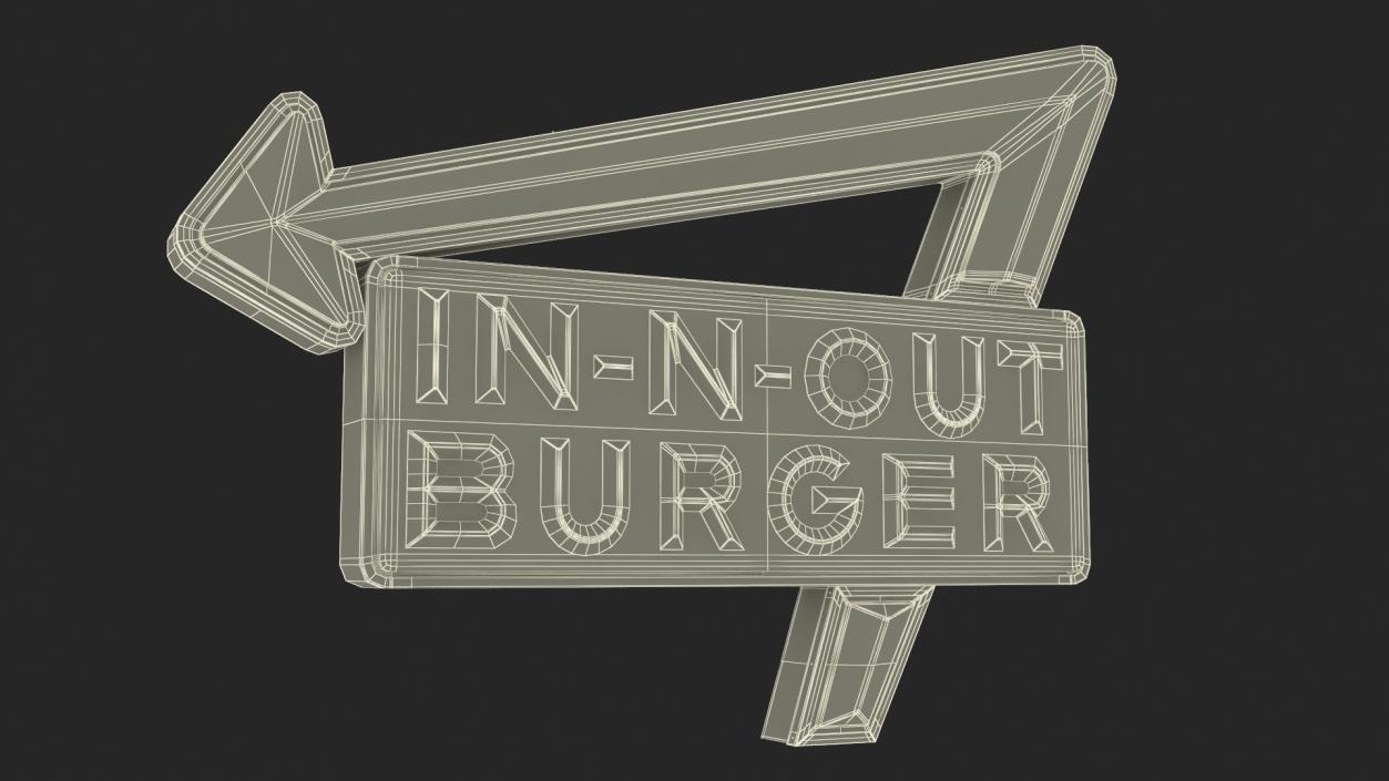 3D In N Out Burger Sign Light