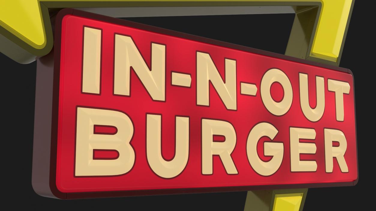 3D In N Out Burger Sign Light