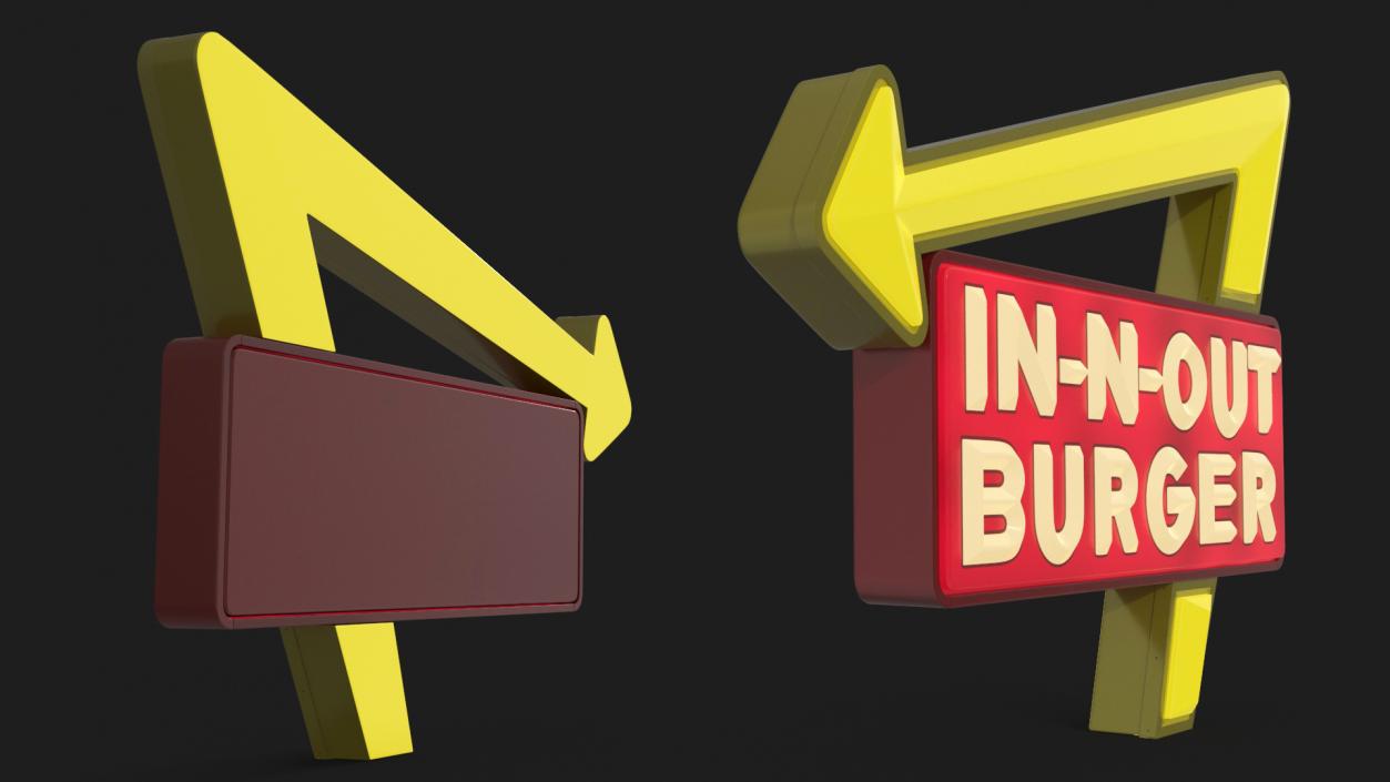 3D In N Out Burger Sign Light