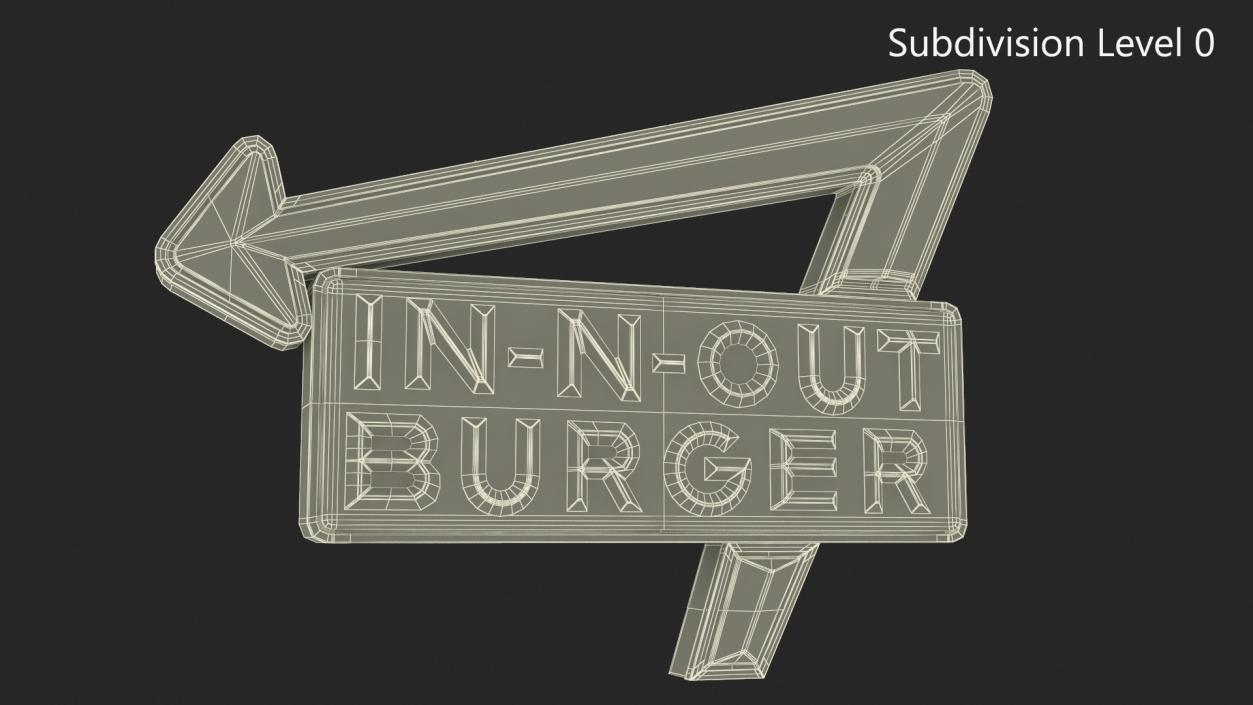 3D In N Out Burger Sign Light