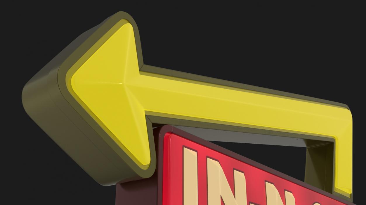 3D In N Out Burger Sign Light