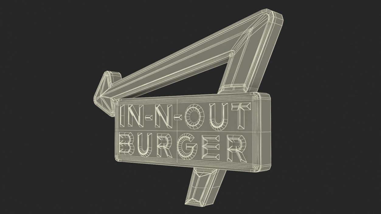 3D In N Out Burger Sign Light