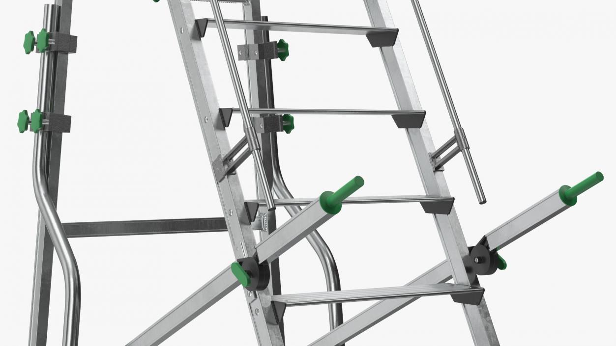 Folding Platform Ladder with Narrow Undercarriage 3D model