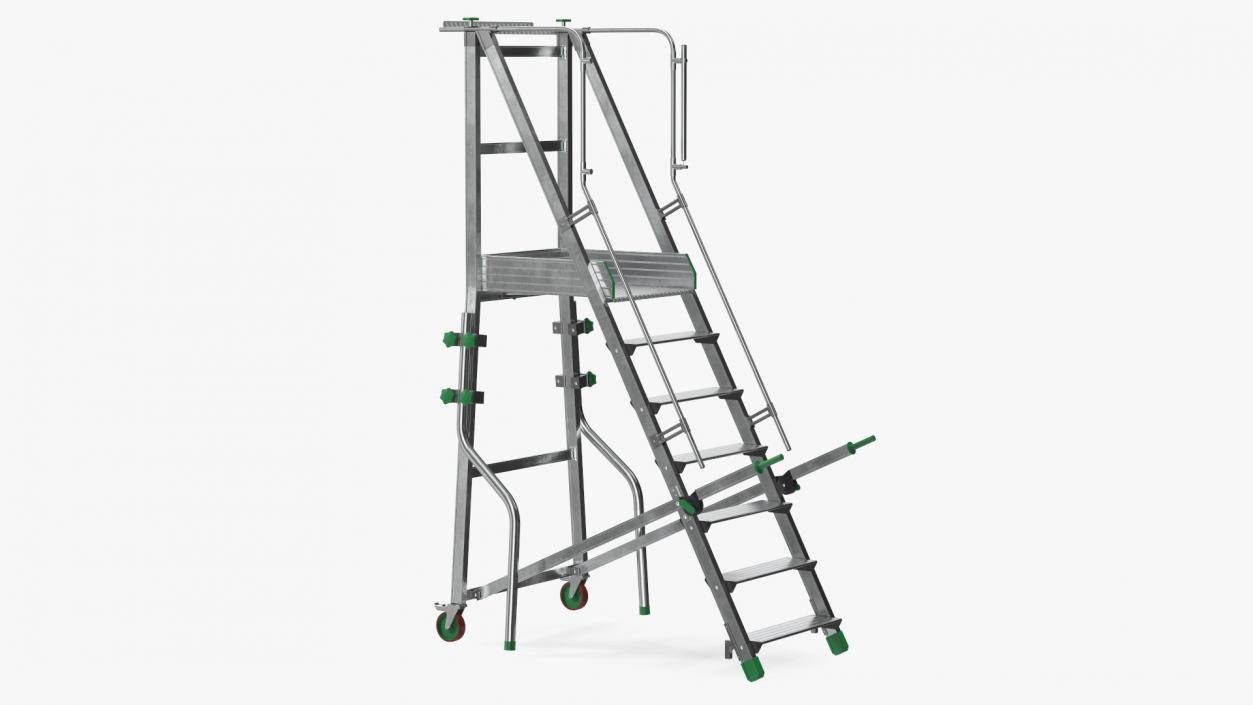 Folding Platform Ladder with Narrow Undercarriage 3D model