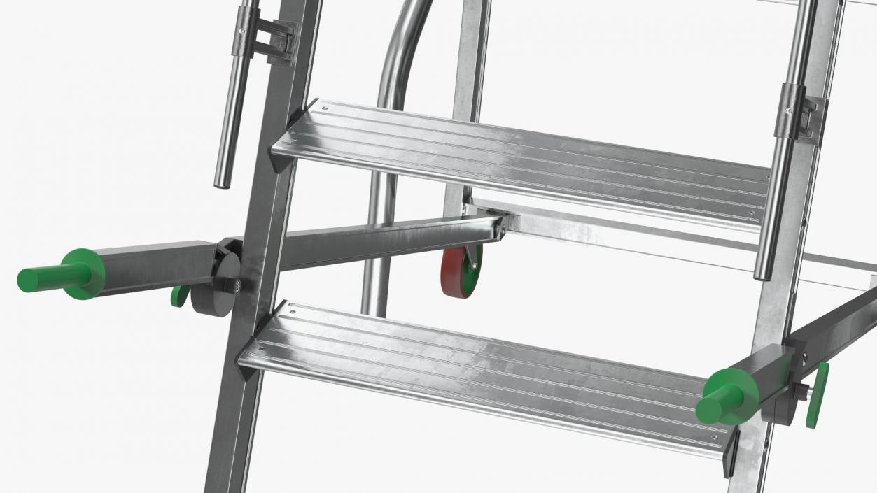 Folding Platform Ladder with Narrow Undercarriage 3D model