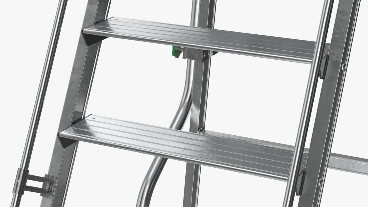 Folding Platform Ladder with Narrow Undercarriage 3D model