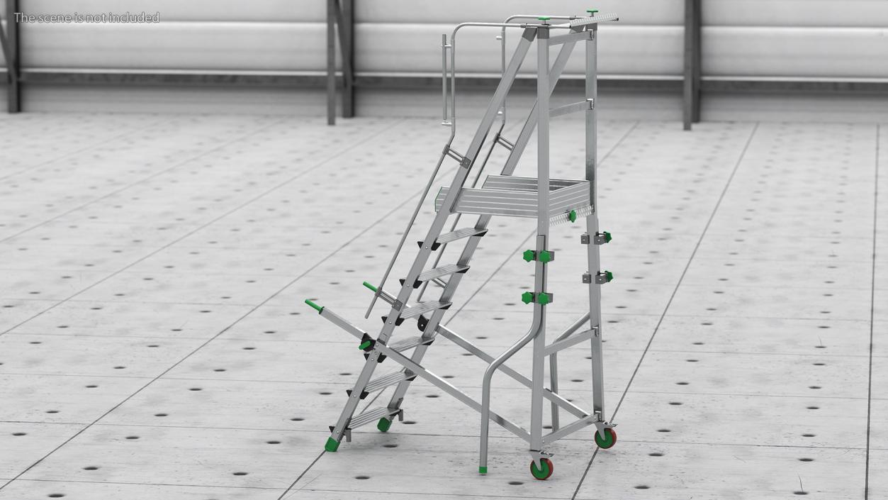 Folding Platform Ladder with Narrow Undercarriage 3D model