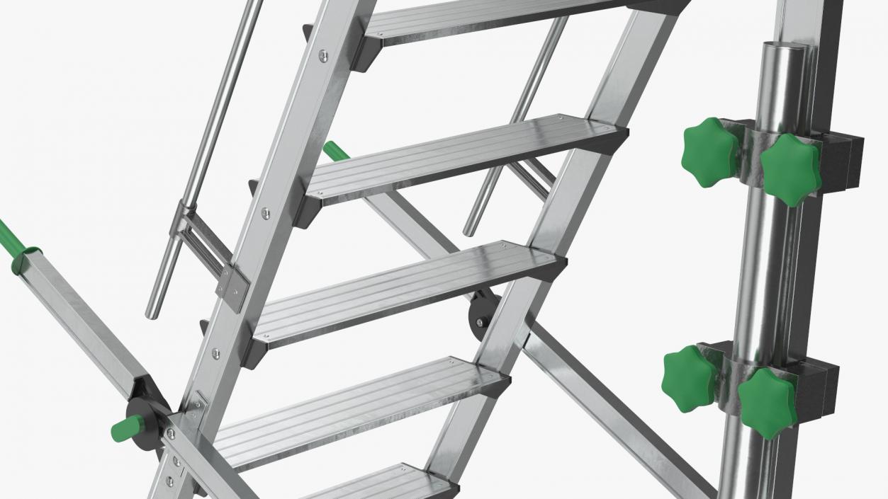 Folding Platform Ladder with Narrow Undercarriage 3D model