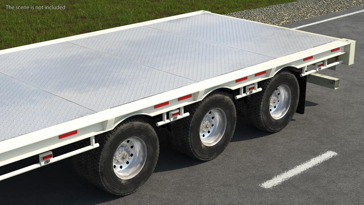 Volvo Truck with Axle Extendable Trailer Rigged 3D