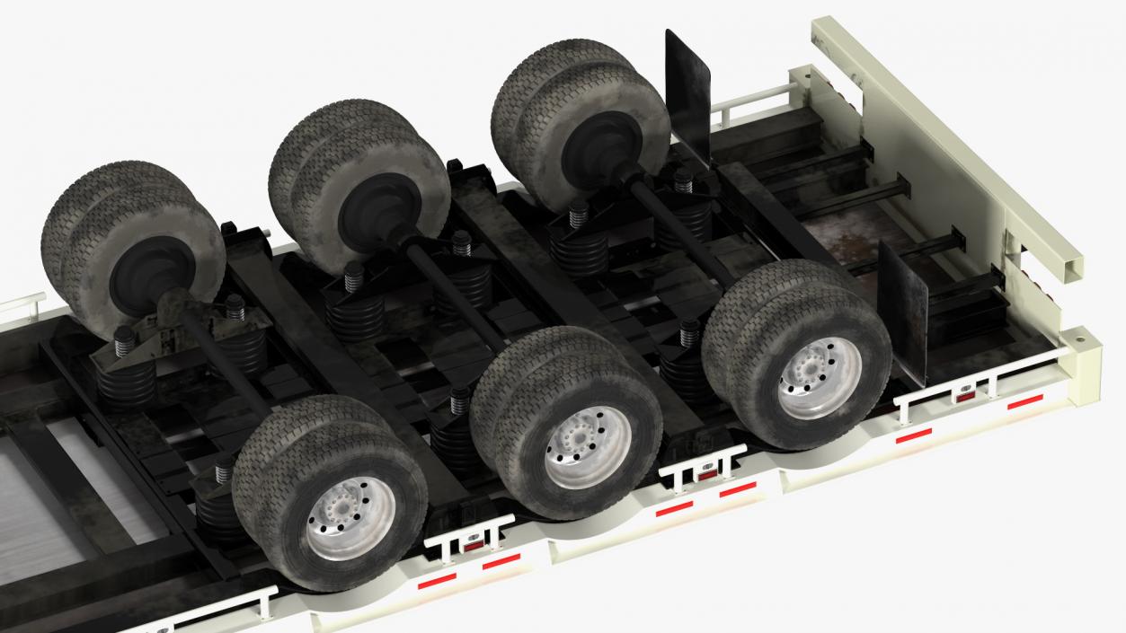 Volvo Truck with Axle Extendable Trailer Rigged 3D