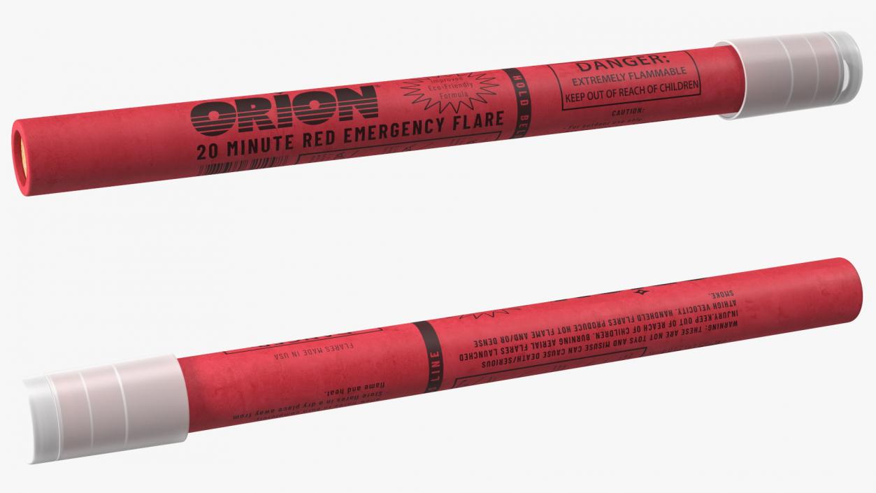 Orion Safety 20 Minute Red Road Flare 3D