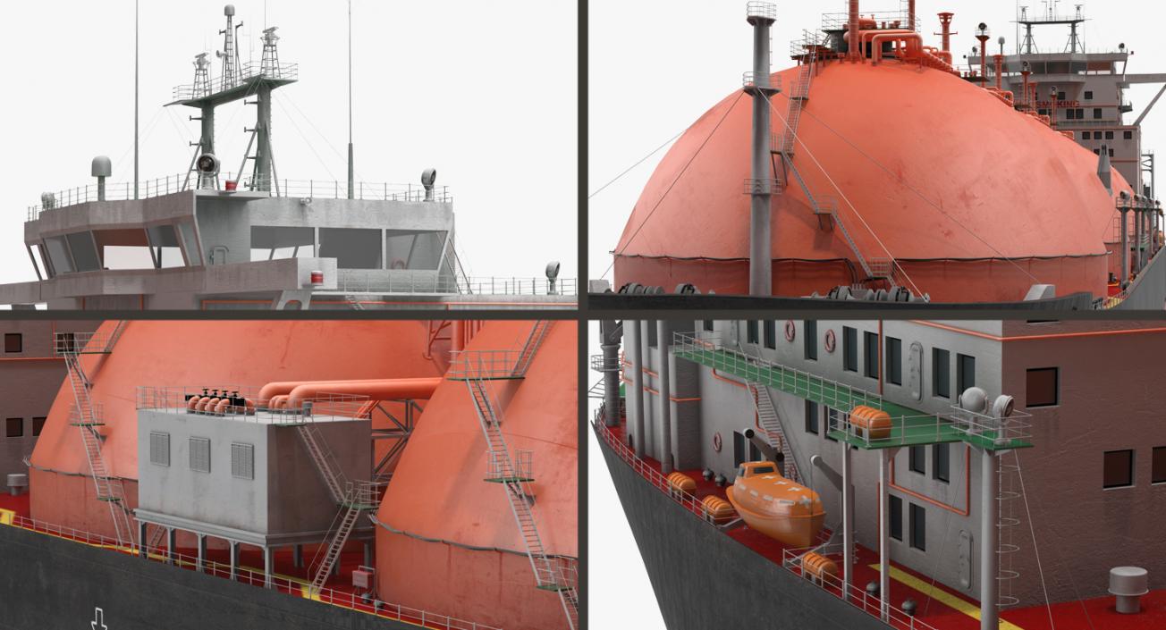 Gas Carrier Ship Generic 3D model