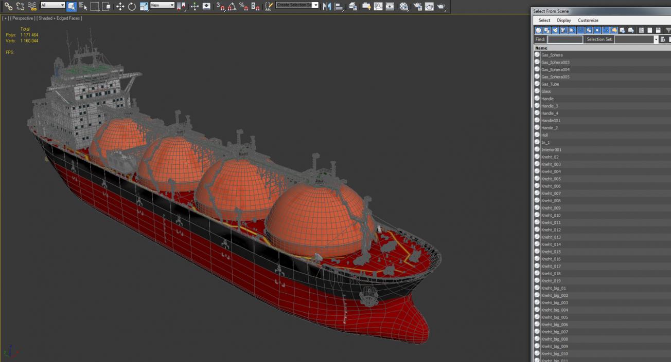 Gas Carrier Ship Generic 3D model