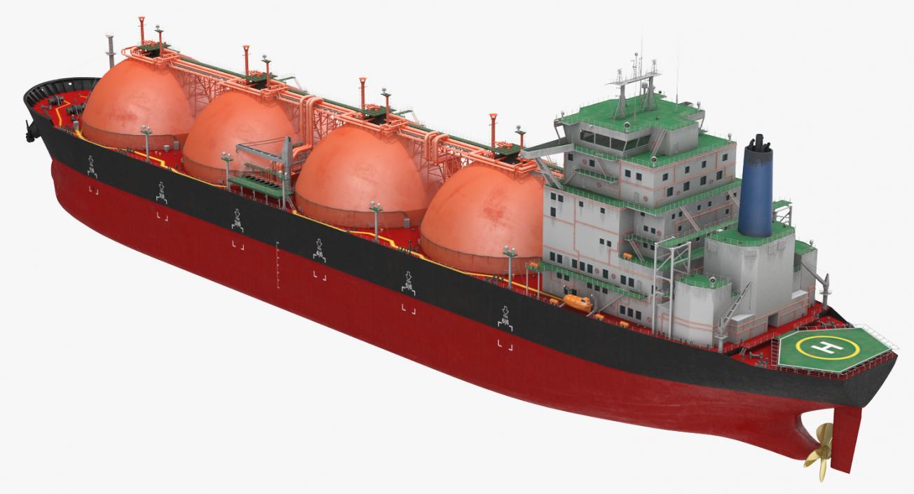 Gas Carrier Ship Generic 3D model