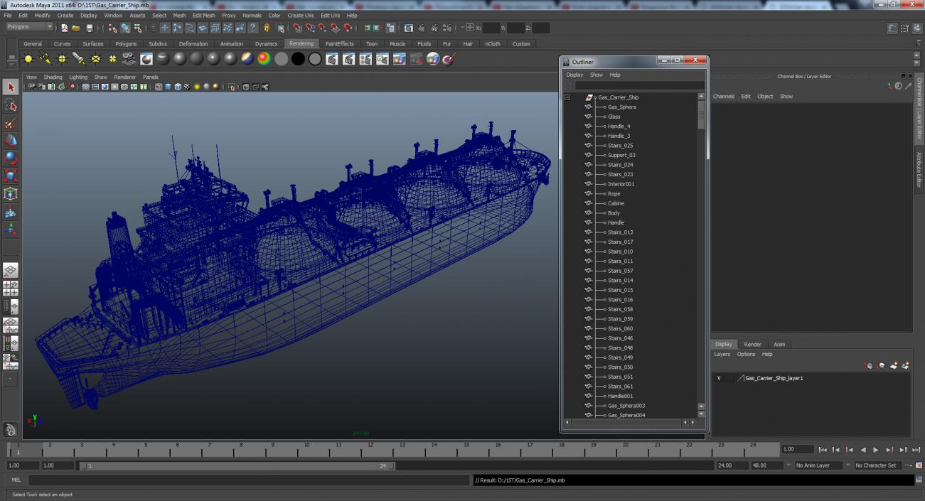 Gas Carrier Ship Generic 3D model