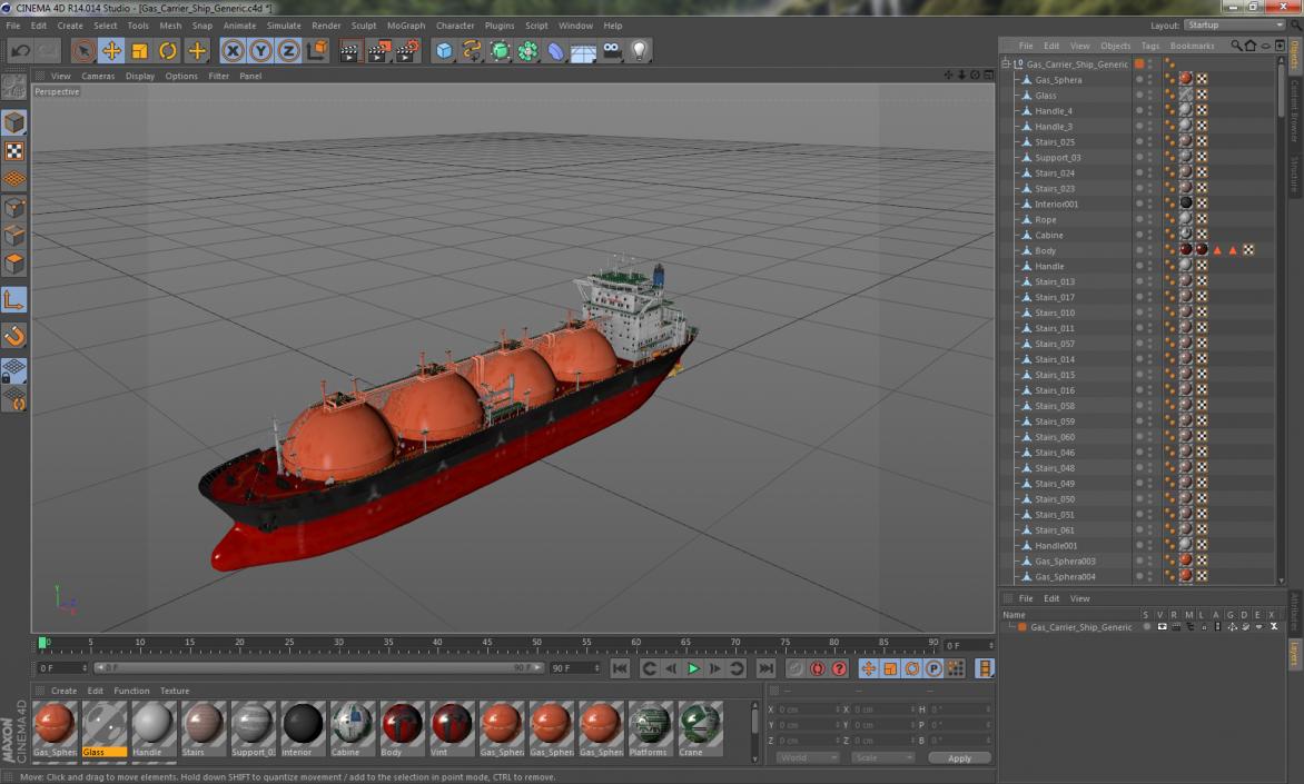 Gas Carrier Ship Generic 3D model