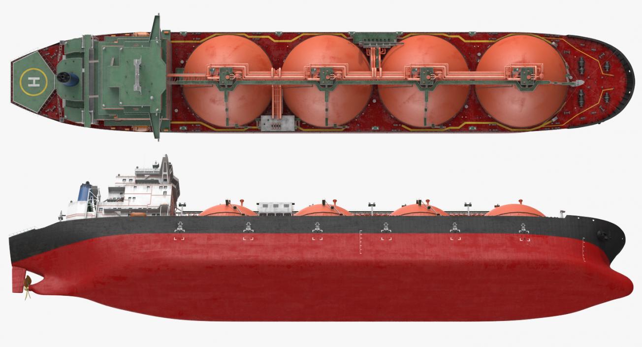 Gas Carrier Ship Generic 3D model