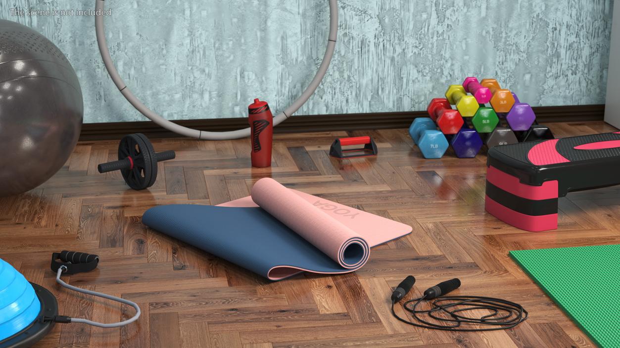 3D model Yoga Mat Folded Pink