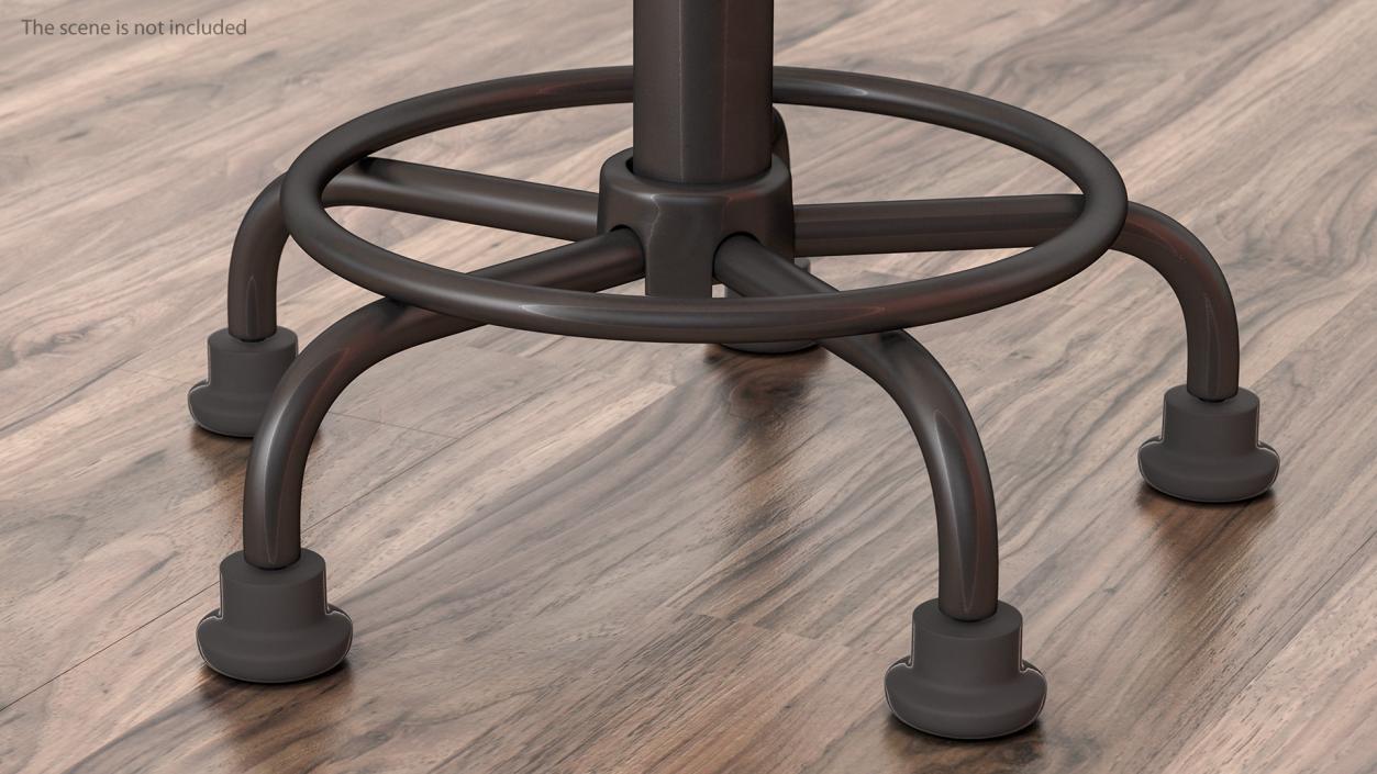 3D model Retro Wood and Metal Drafting Stool