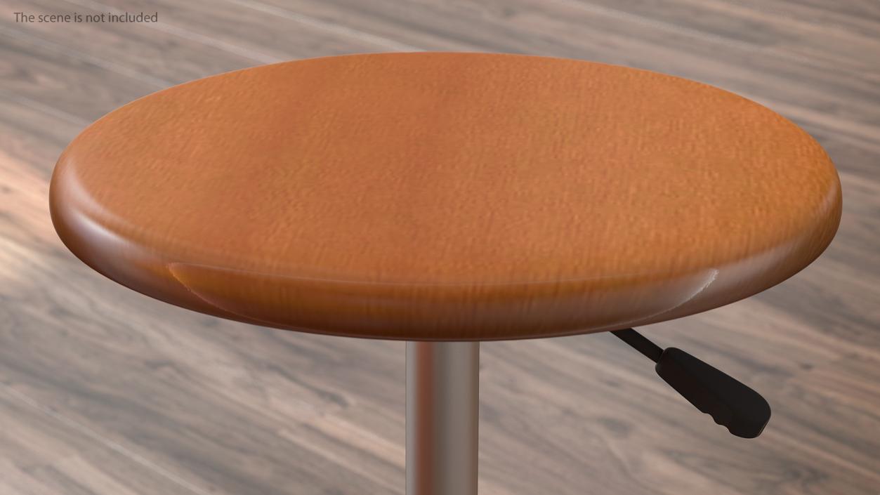 3D model Retro Wood and Metal Drafting Stool