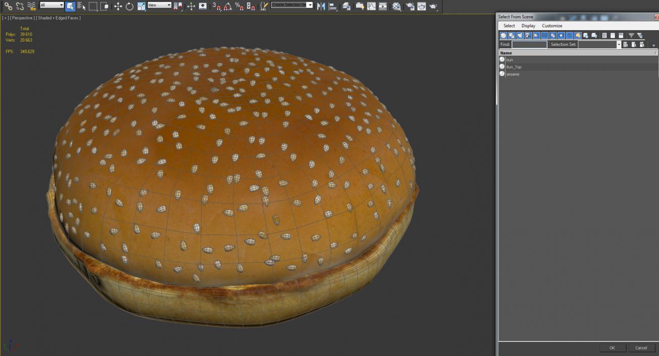 3D Hamburger Bun model