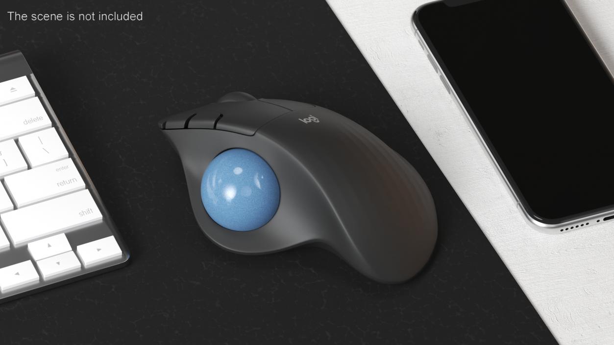 Wireless Trackball Mouse Logitech Ergo M575 Black 3D model