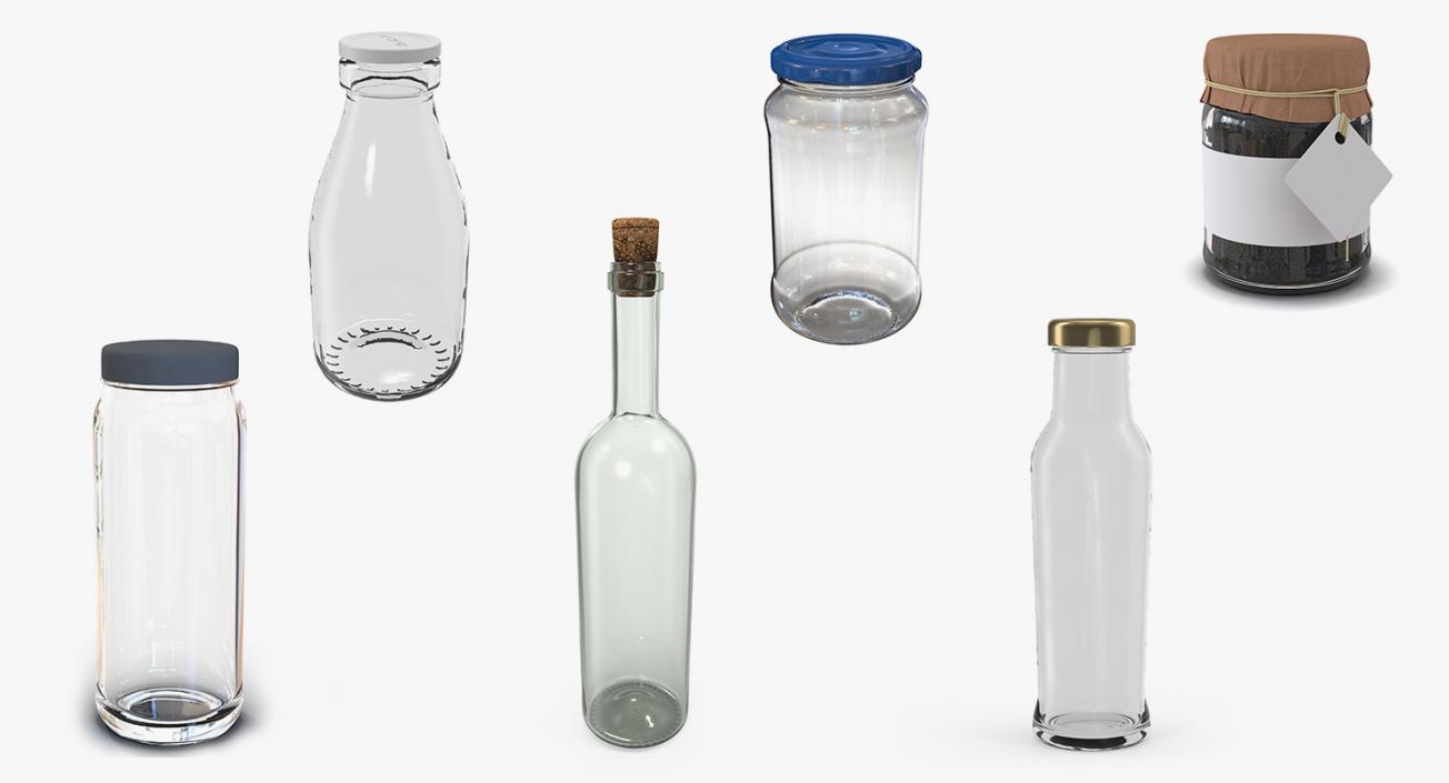 3D Glass Bottles Collection 4