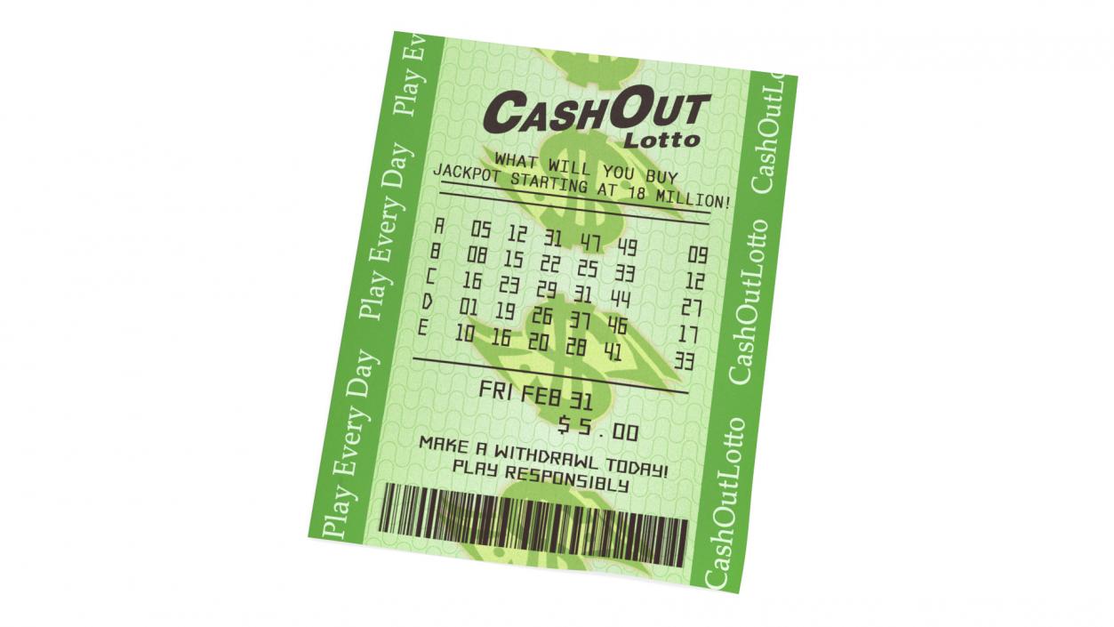 3D Even Cash Out Lotto Ticket