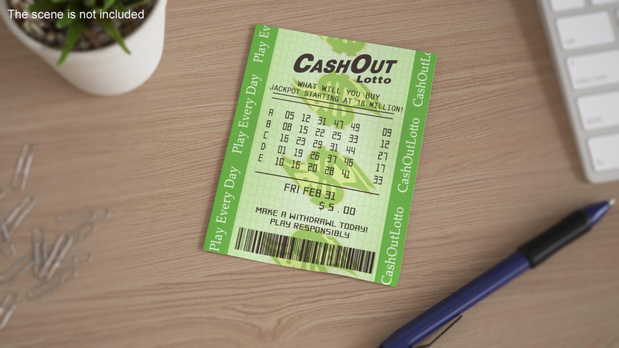 3D Even Cash Out Lotto Ticket