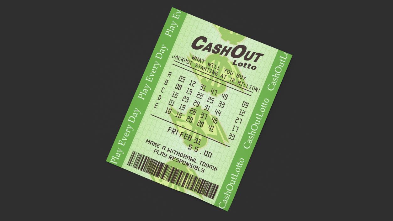 3D Even Cash Out Lotto Ticket