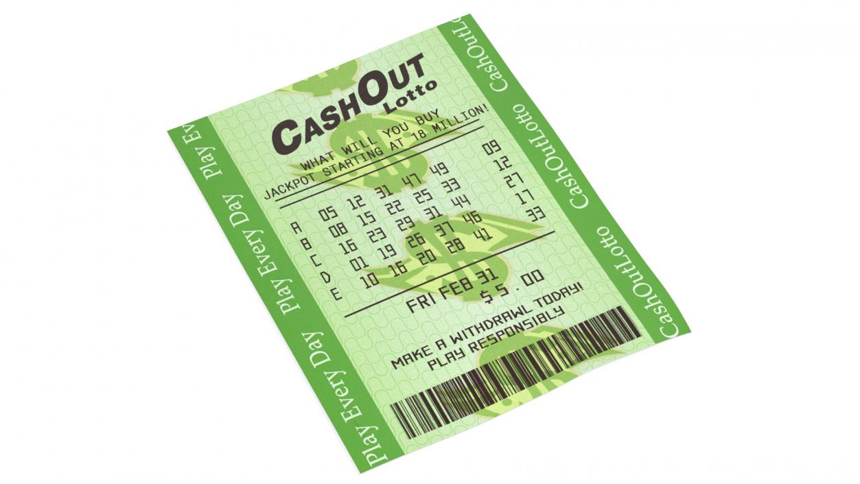 3D Even Cash Out Lotto Ticket