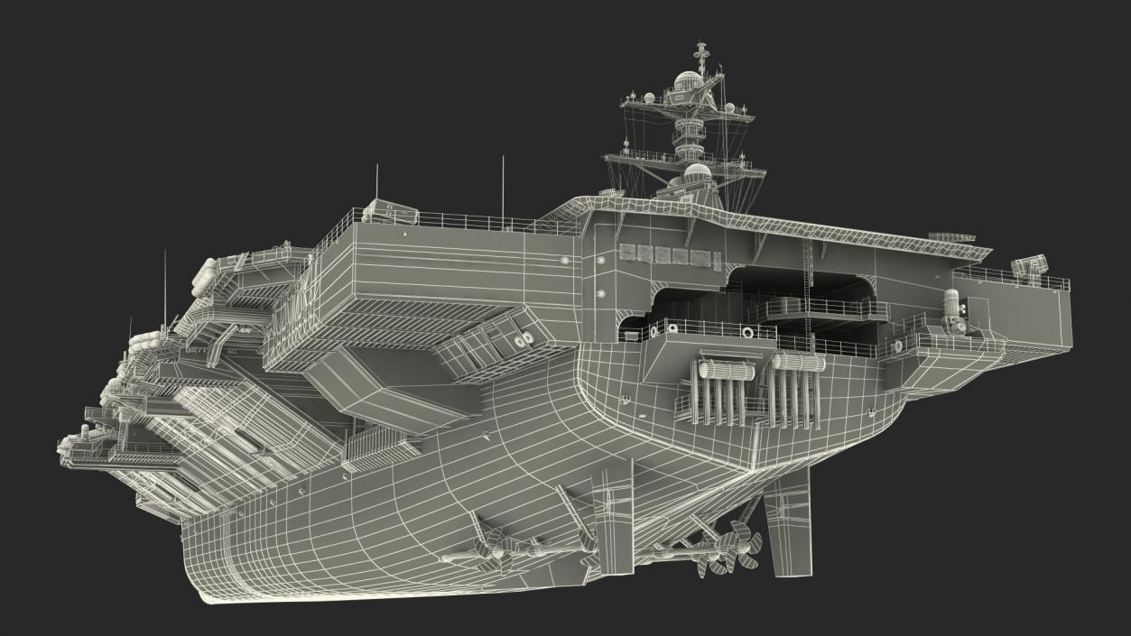 3D USS Gerald Ford CVN 78 Rigged for Cinema 4D model