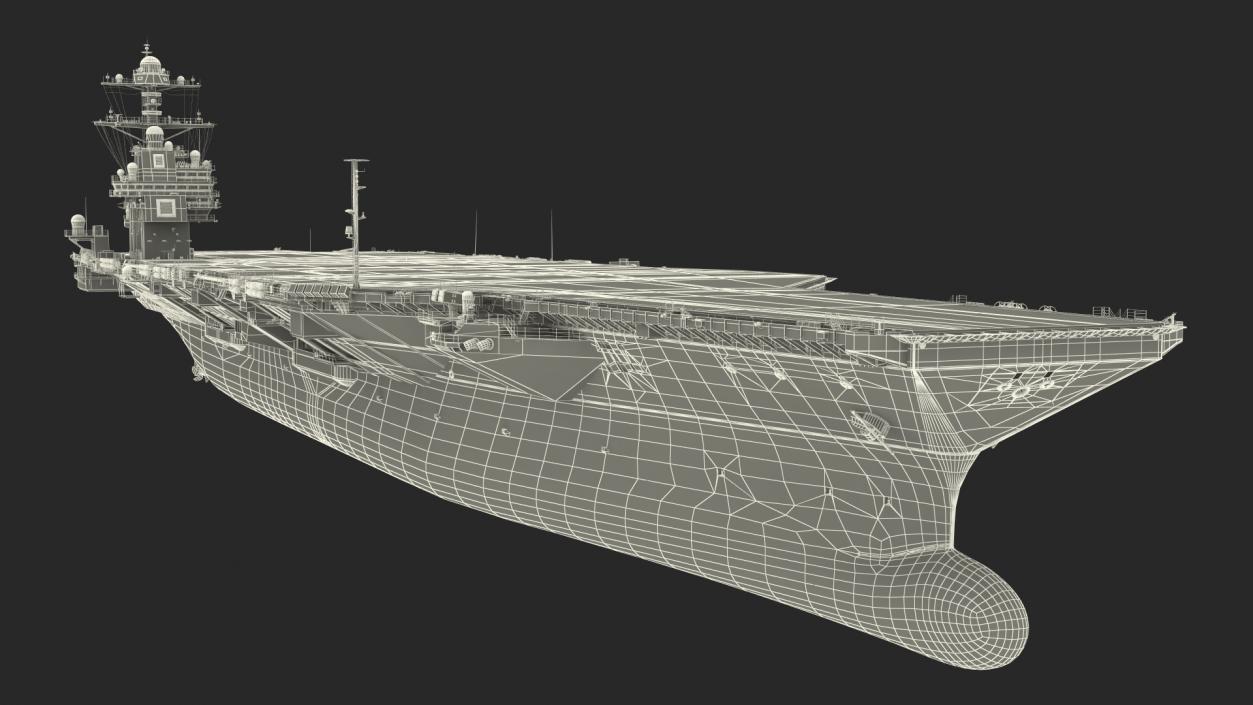 3D USS Gerald Ford CVN 78 Rigged for Cinema 4D model