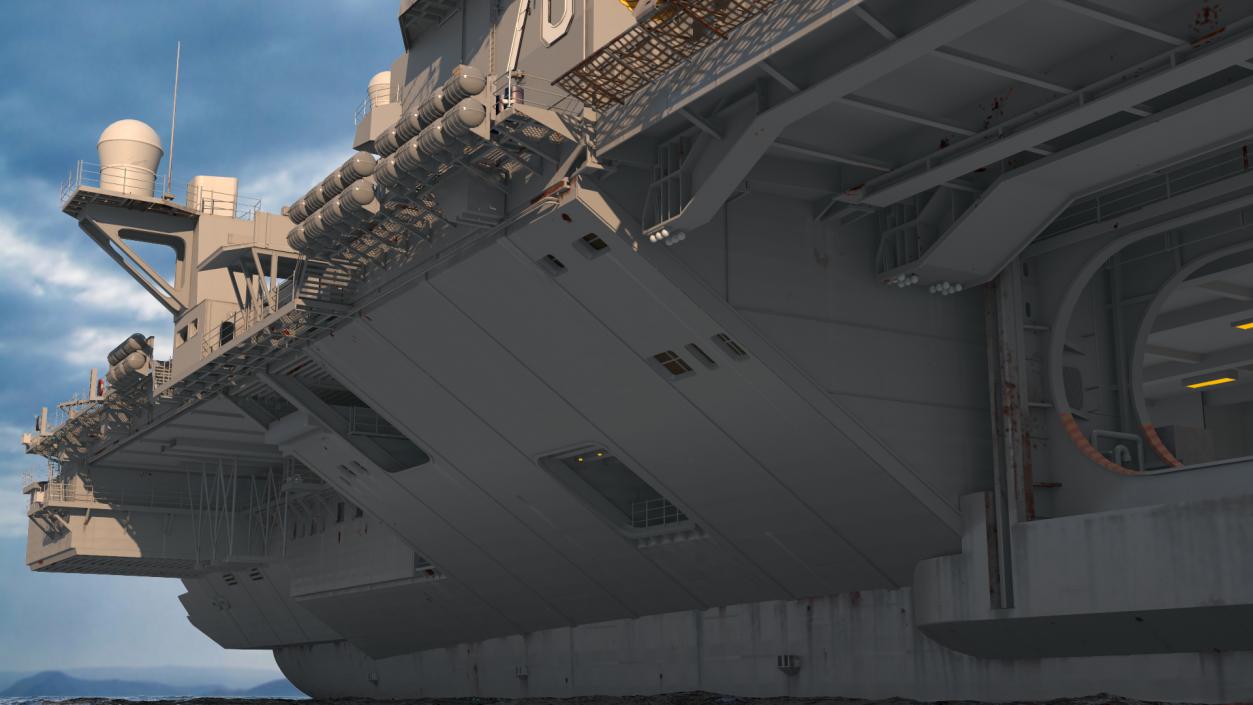 3D USS Gerald Ford CVN 78 Rigged for Cinema 4D model