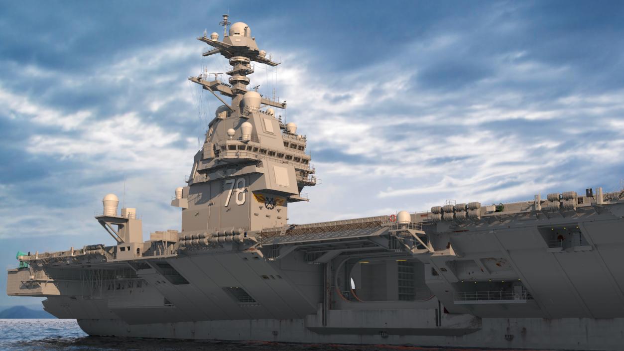 3D USS Gerald Ford CVN 78 Rigged for Cinema 4D model