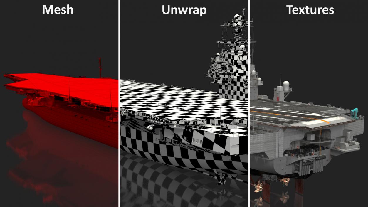 3D USS Gerald Ford CVN 78 Rigged for Maya model