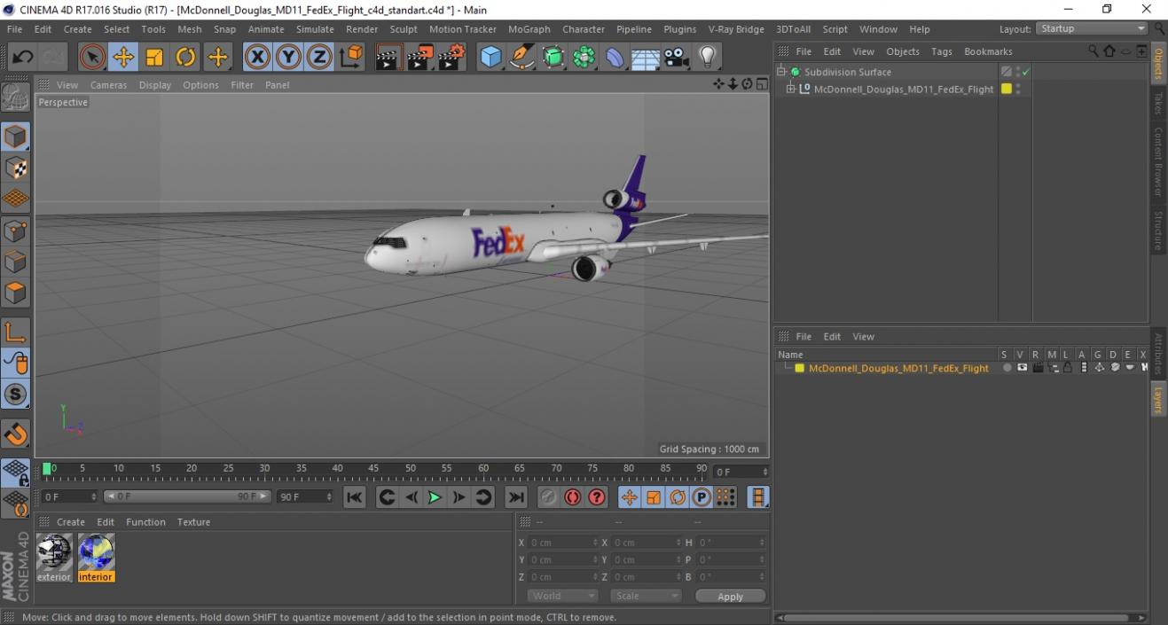 3D model McDonnell Douglas MD11 FedEx Flight