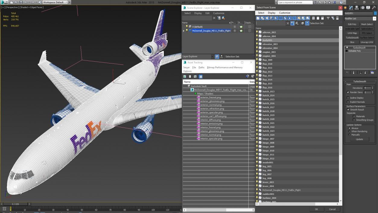 3D model McDonnell Douglas MD11 FedEx Flight