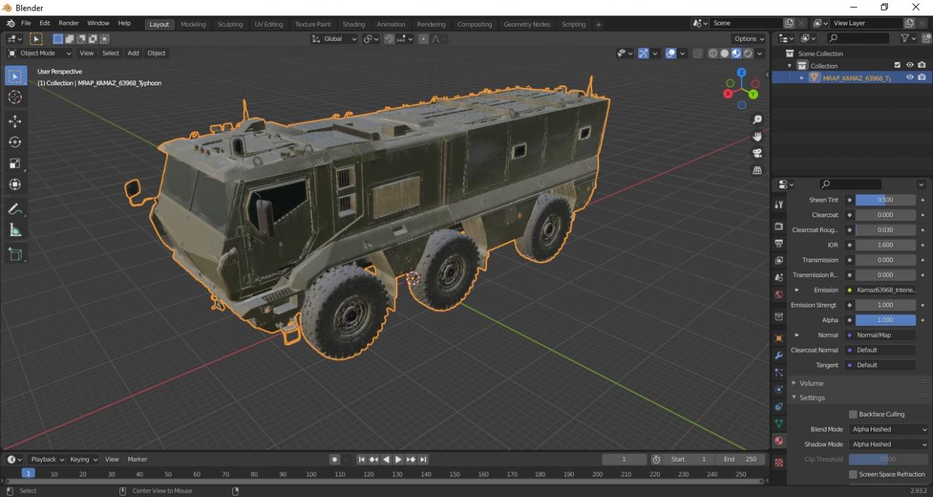 MRAP KAMAZ 63968 Typhoon 3D model