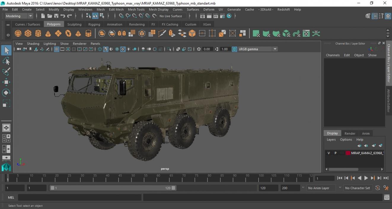 MRAP KAMAZ 63968 Typhoon 3D model