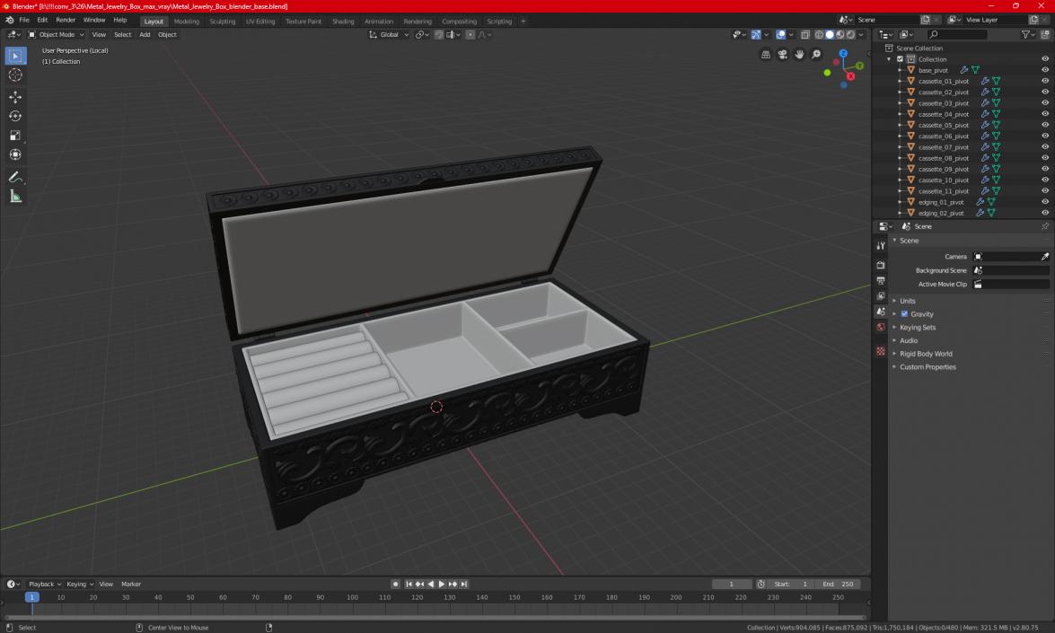 Metal Jewelry Box 3D