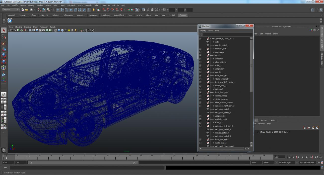 3D Tesla Model X 100D 2017 model