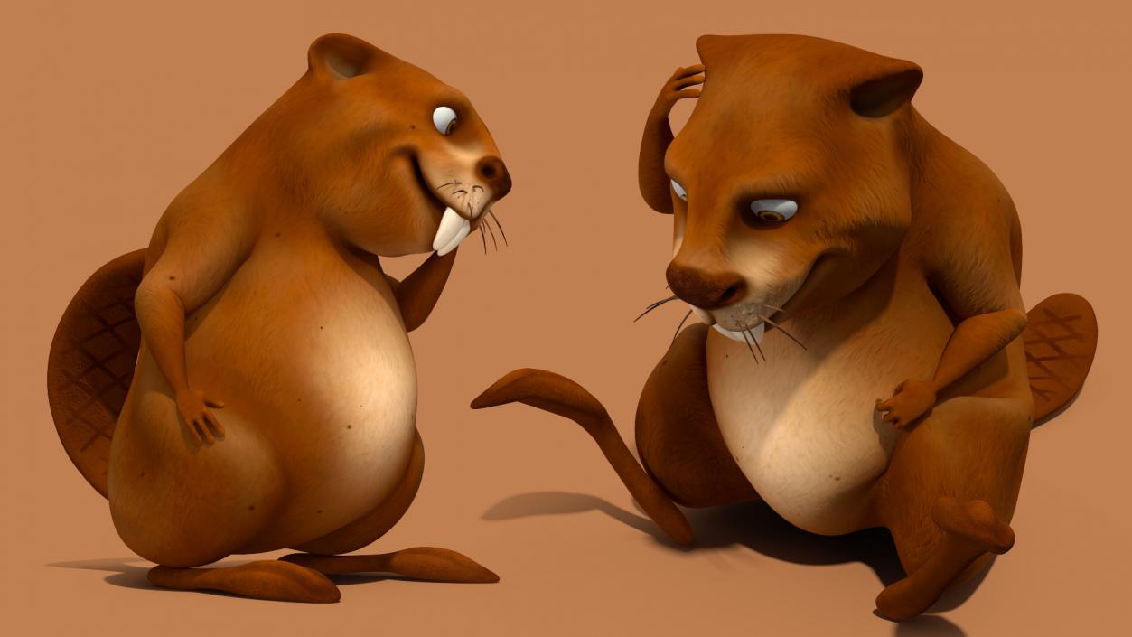 3D Cartoon Beaver Rigged