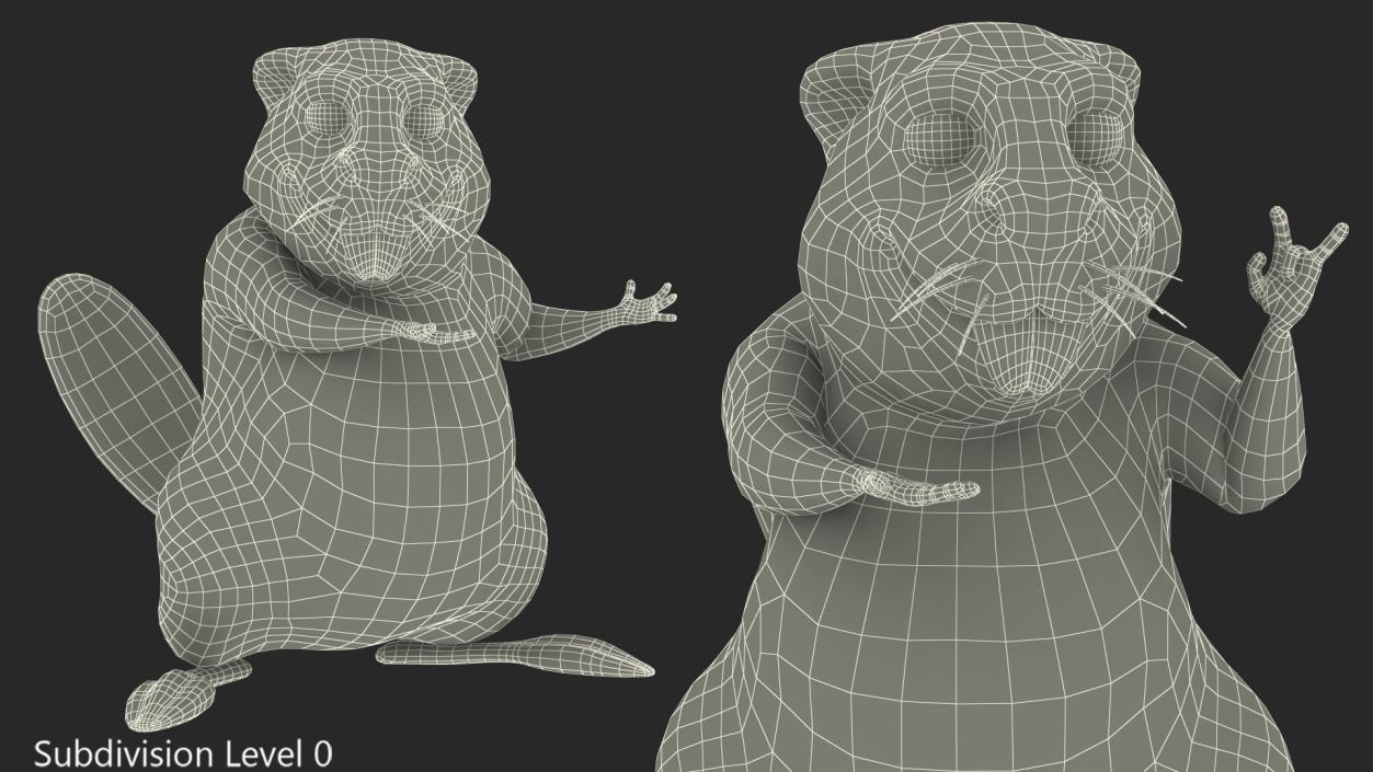 3D Cartoon Beaver Rigged