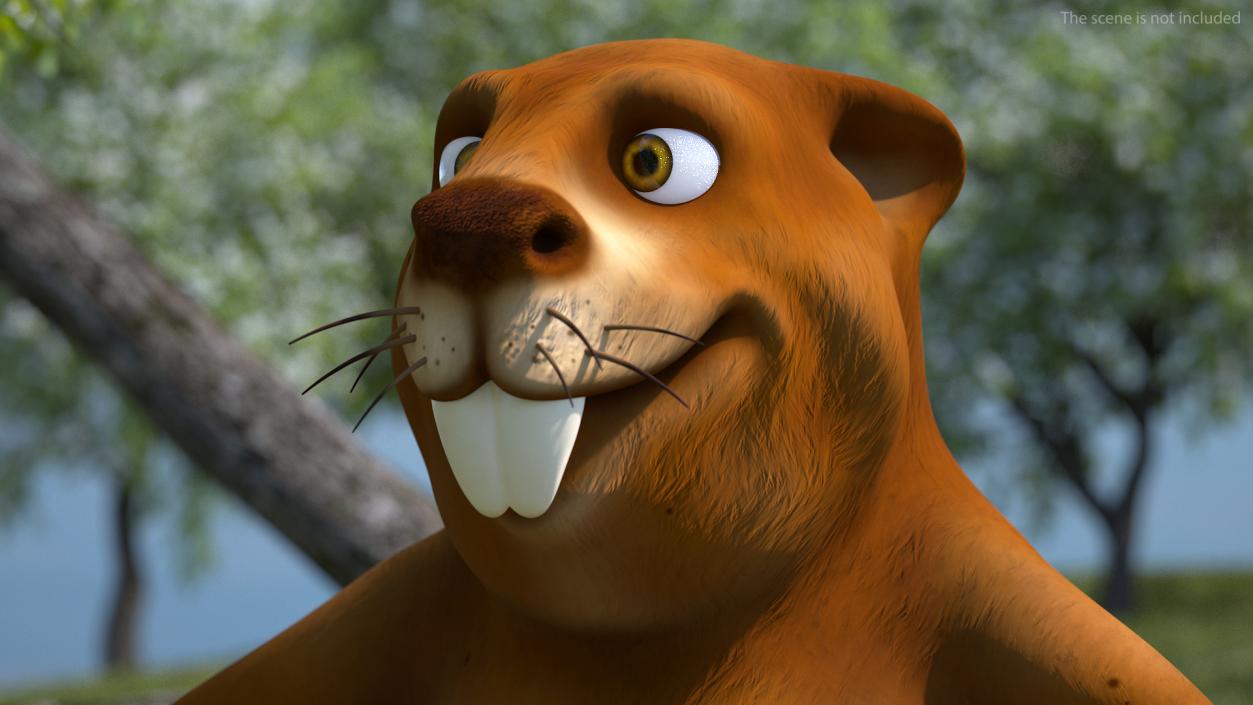 3D Cartoon Beaver Rigged