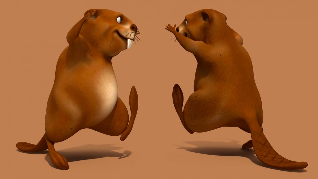 3D Cartoon Beaver Rigged