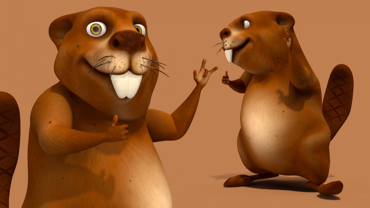 3D Cartoon Beaver Rigged