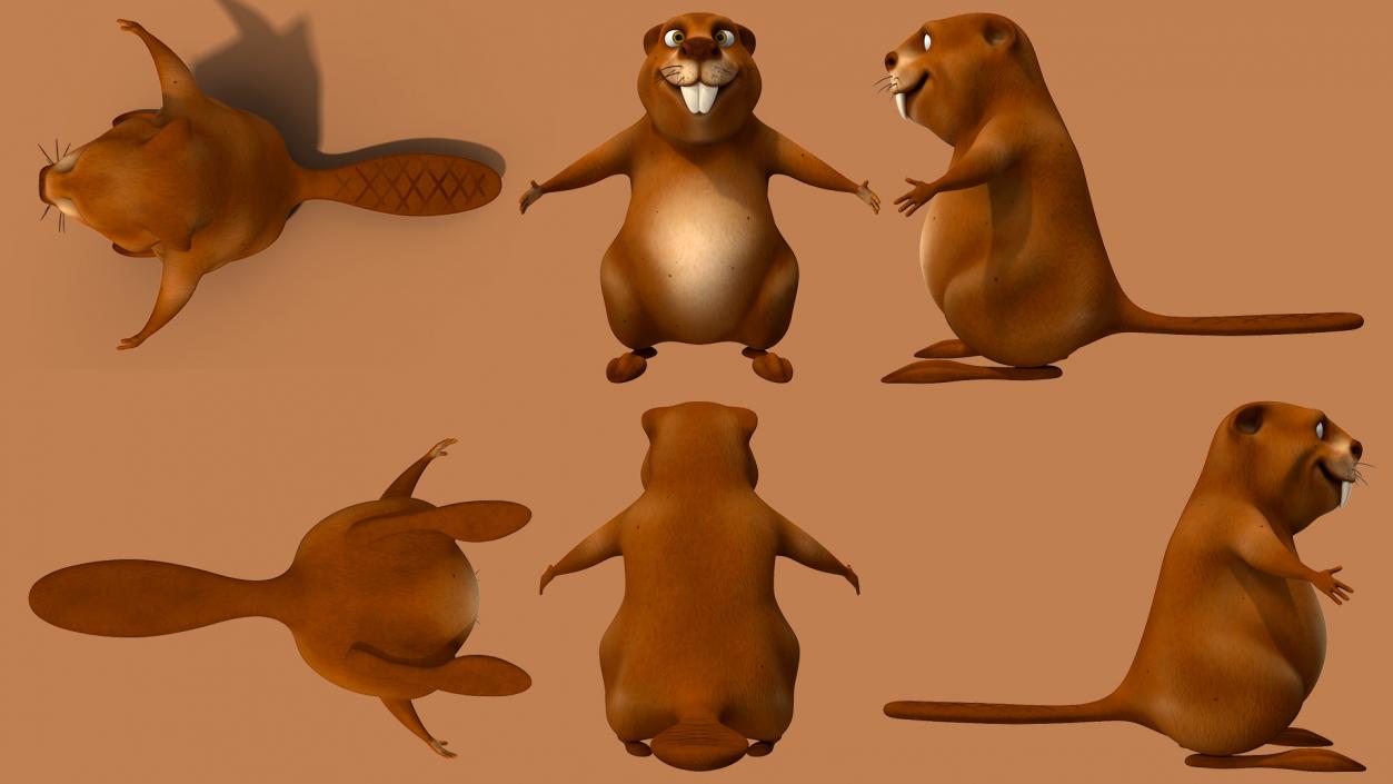 3D Cartoon Beaver Rigged