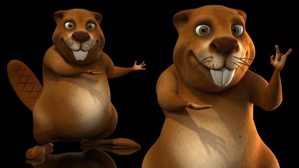 3D Cartoon Beaver Rigged