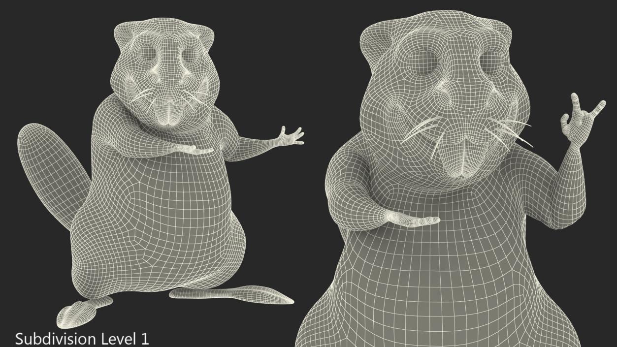 3D Cartoon Beaver Rigged